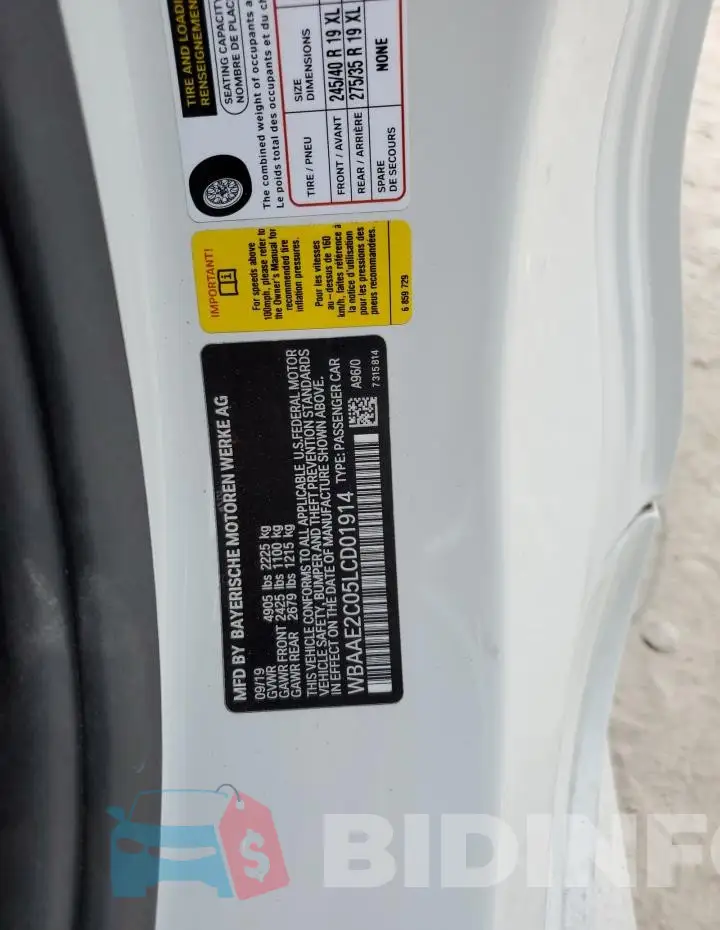 WBAAE2C05LCD01914 Photo# 13