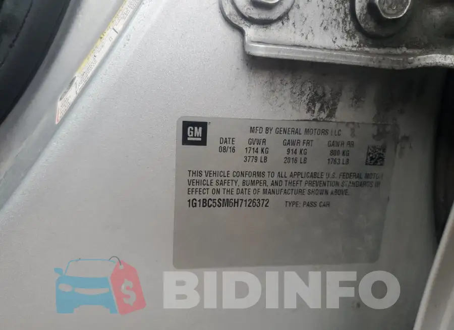 1G1BC5SM6H7126372 Photo# 12