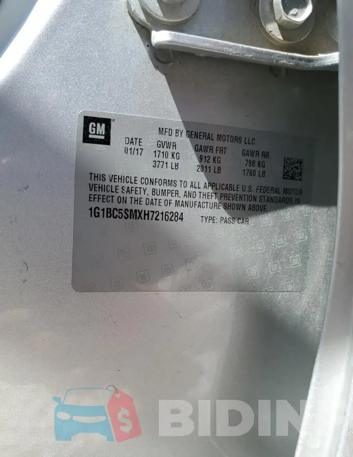 1G1BC5SMXH7216284 Photo# 12