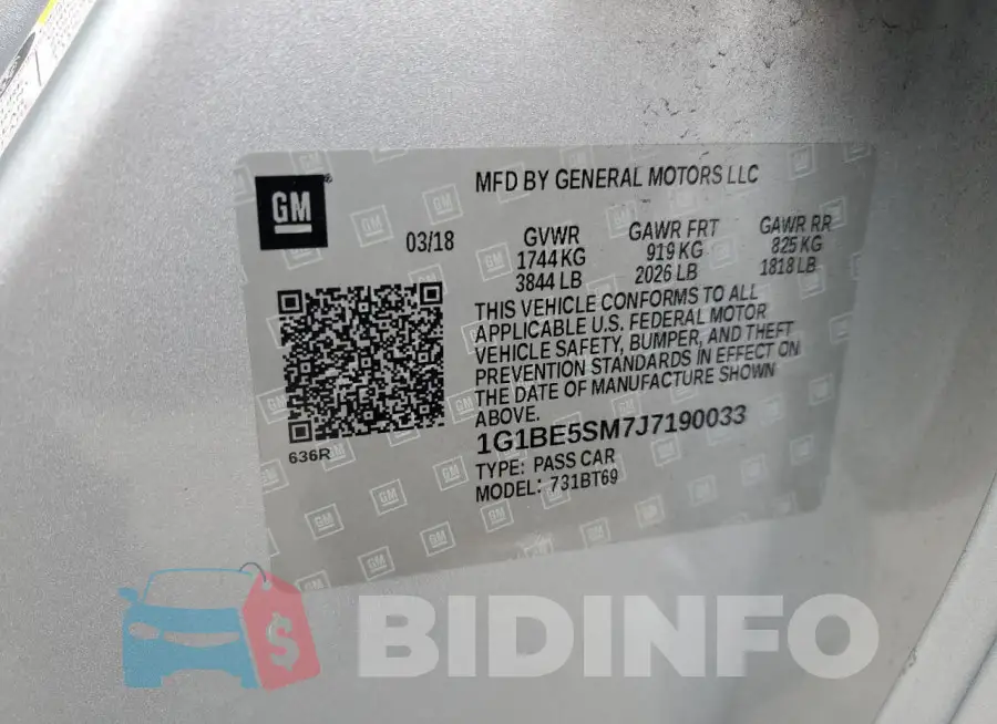 1G1BE5SM7J7190033 Photo# 12