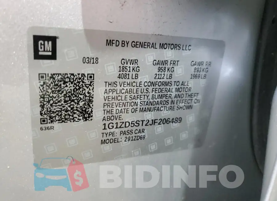 1G1ZD5ST2JF206489 Photo# 13