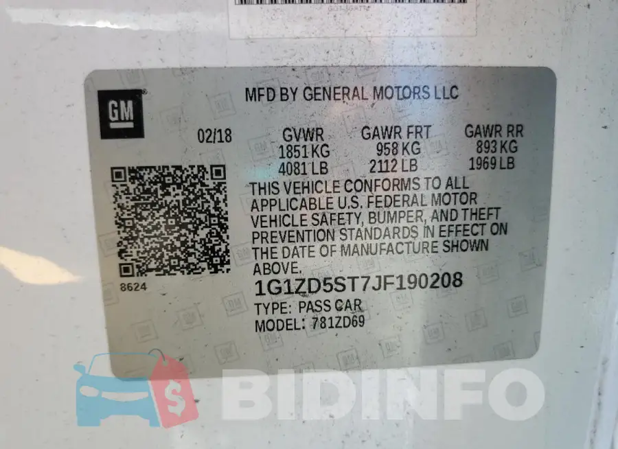 1G1ZD5ST7JF190208 Photo# 12