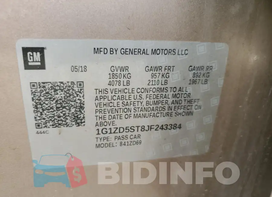 1G1ZD5ST8JF243384 Photo# 12