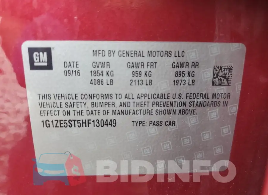 1G1ZE5ST5HF130449 Photo# 13