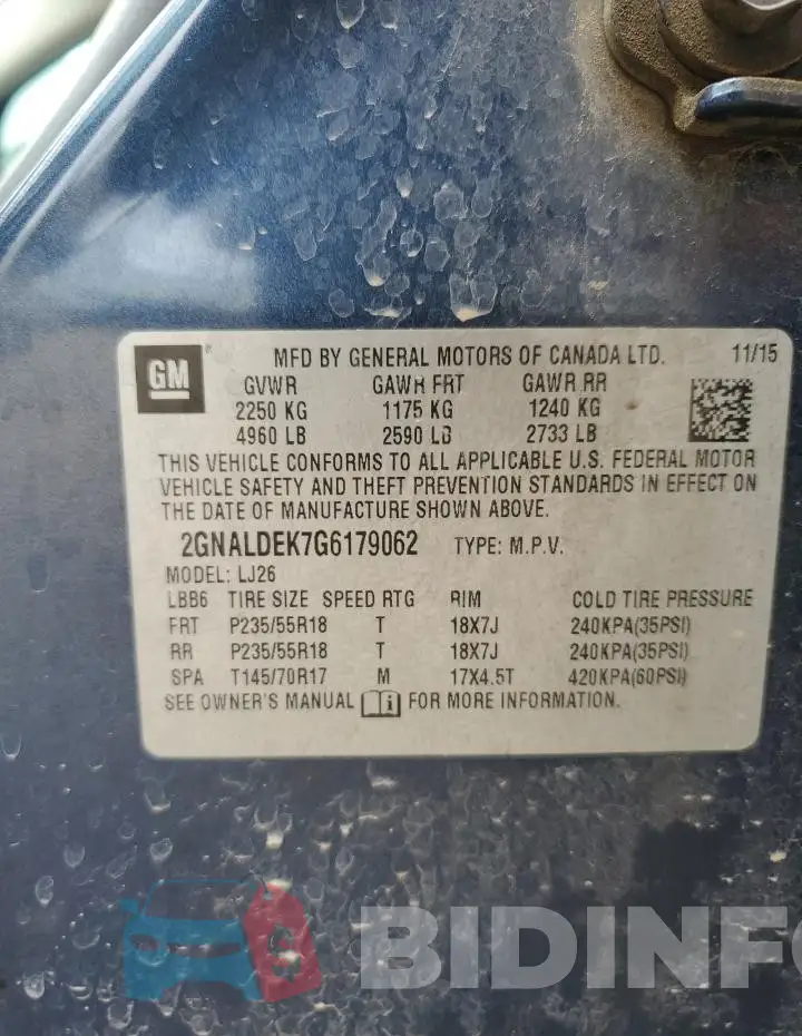 2GNALDEK7G6179062 Photo# 13
