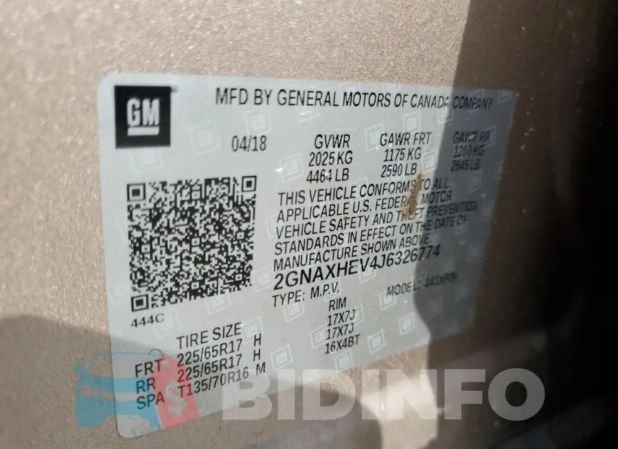 2GNAXHEV4J6326774 Photo# 13
