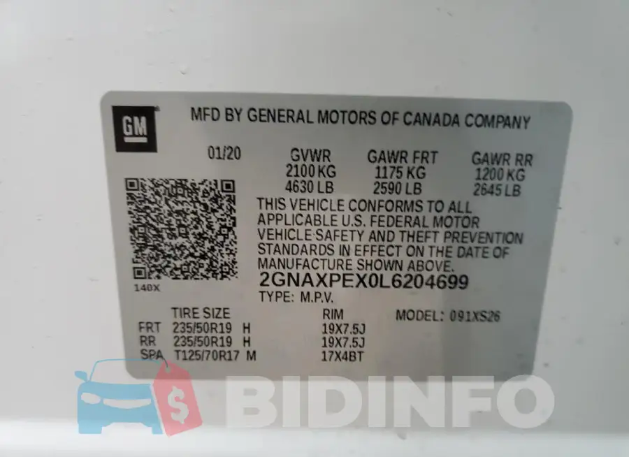 2GNAXPEX0L6204699 Photo# 13