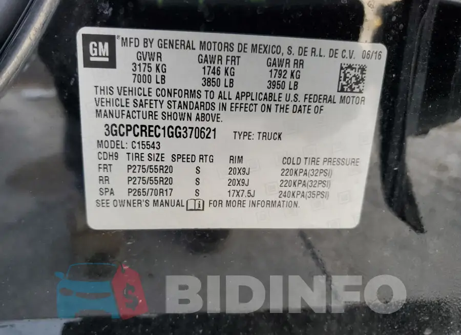 3GCPCREC1GG370621 Photo# 13