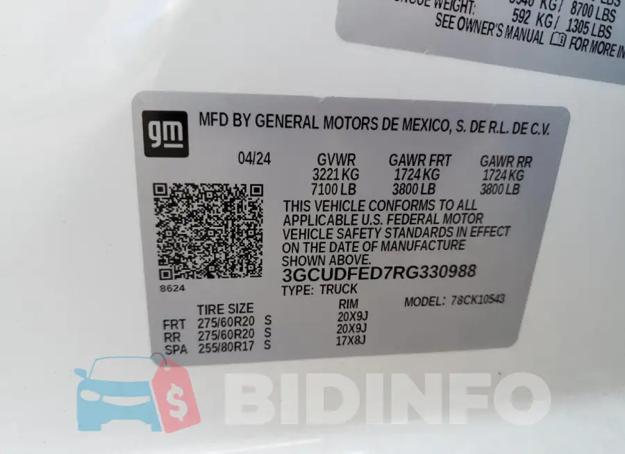 3GCUDFED7RG330988 Photo# 12
