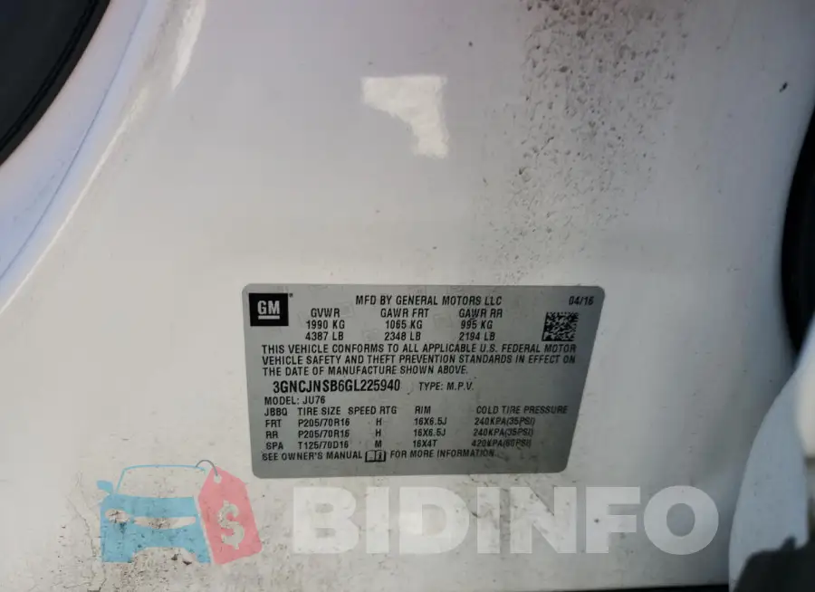 3GNCJNSB6GL225940 Photo# 13