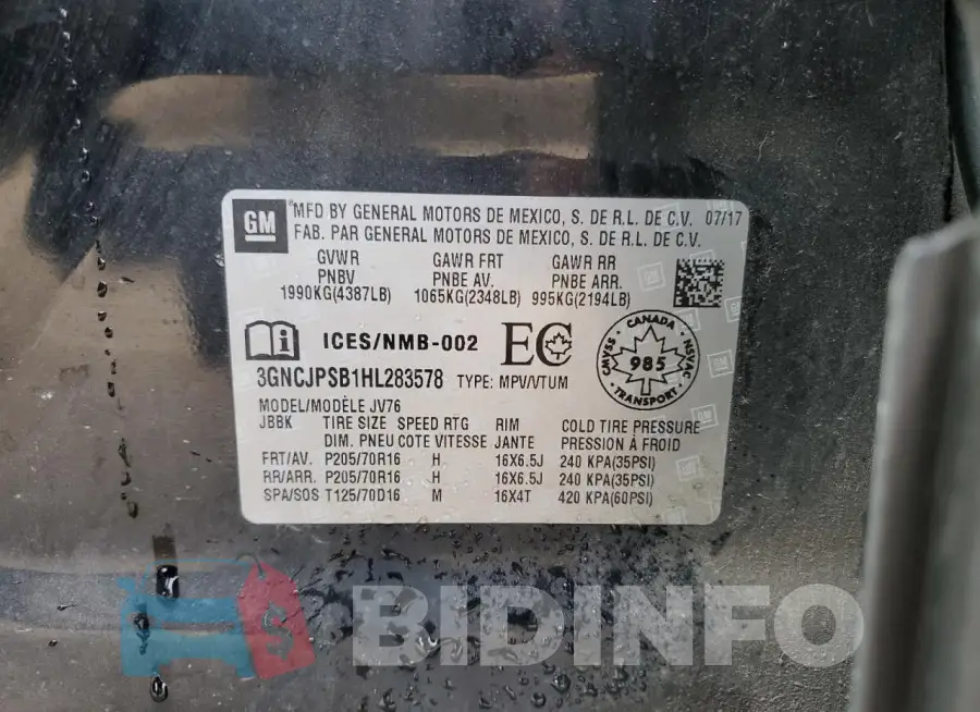 3GNCJPSB1HL283578 Photo# 14