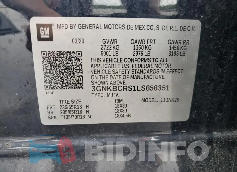 3GNKBCRS1LS656351 Photo# 13