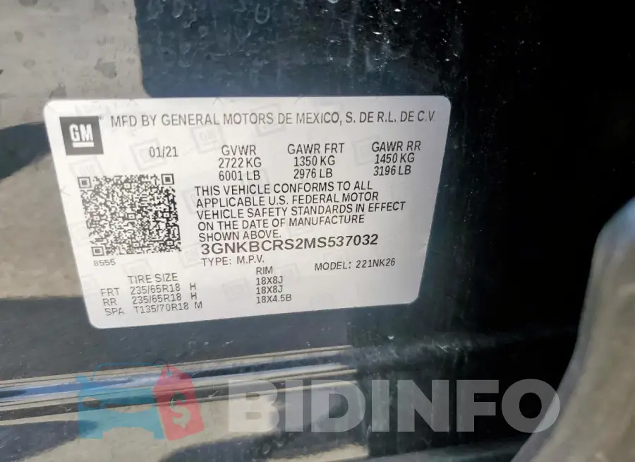 3GNKBCRS2MS537032 Photo# 13