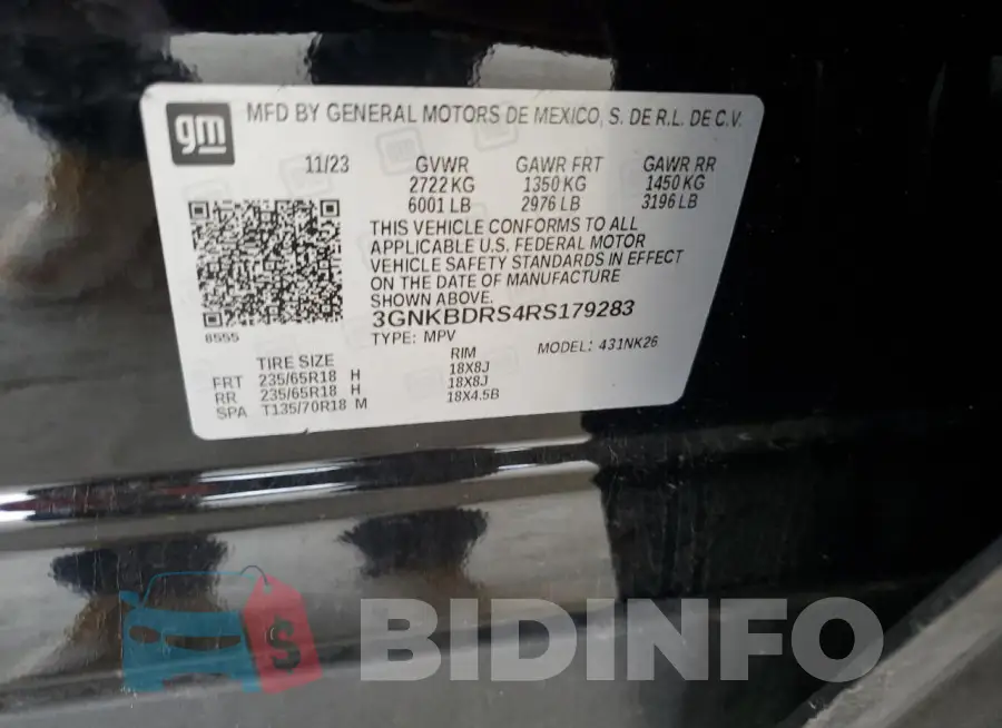 3GNKBDRS4RS179283 Photo# 12