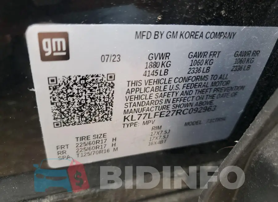 KL77LFE27RC092963 Photo# 13