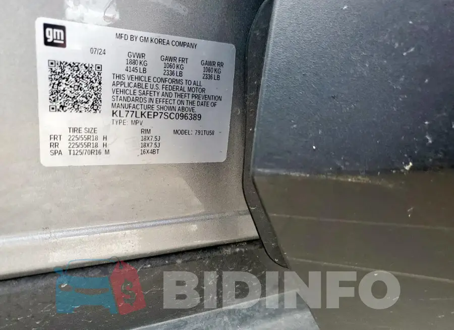 KL77LKEP7SC096389 Photo# 12