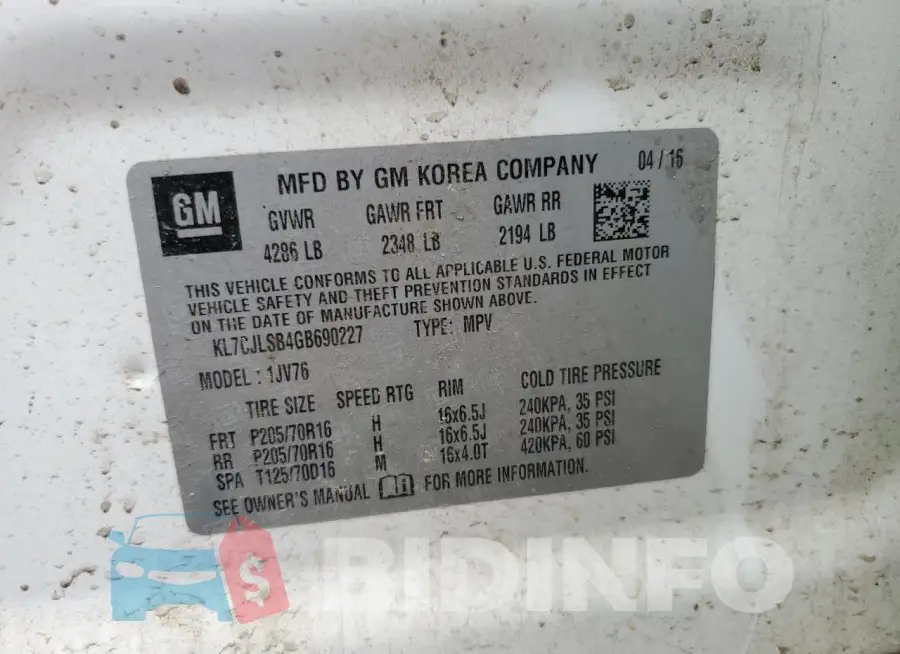 KL7CJLSB4GB690227 Photo# 13
