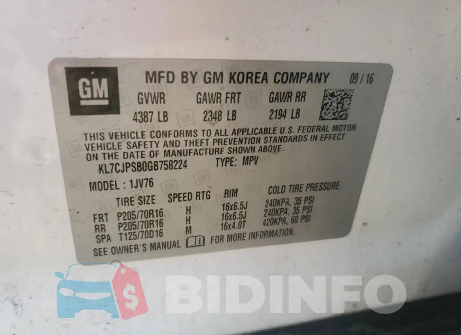 KL7CJPSB0GB758224 Photo# 12