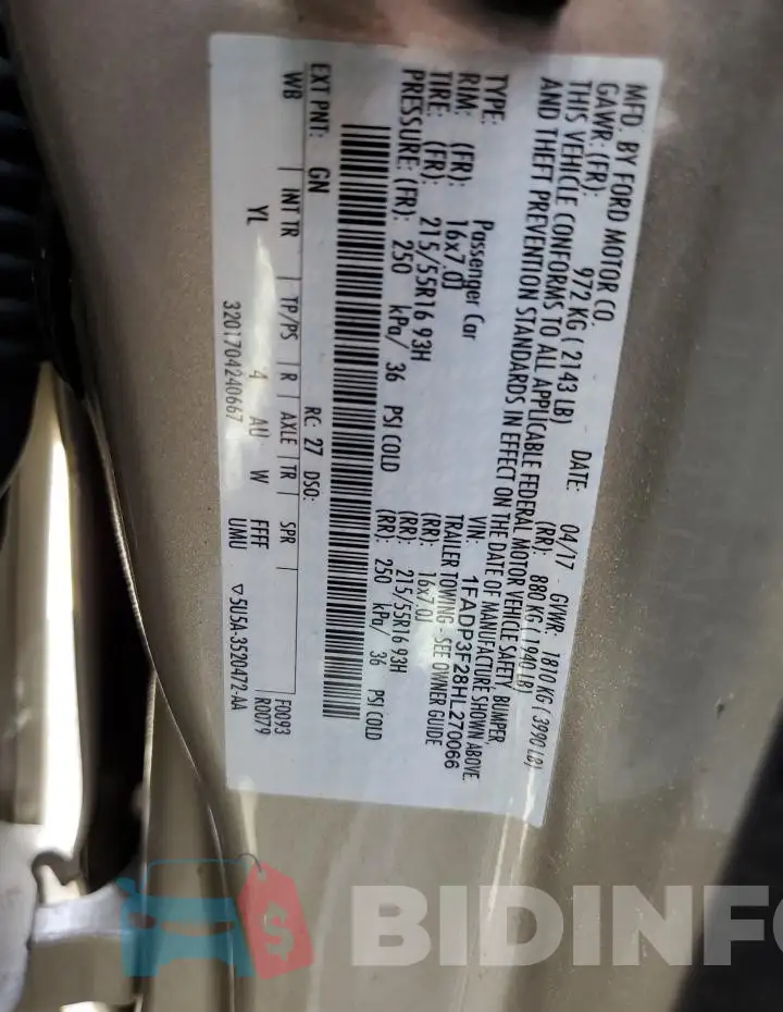 1FADP3F28HL270066 Photo# 12
