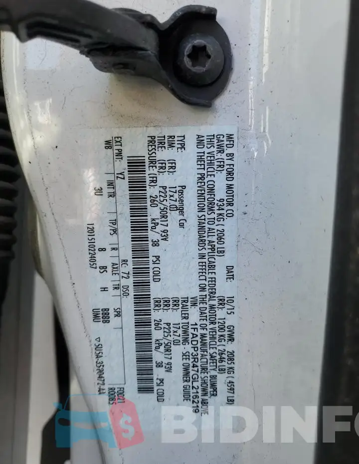 1FADP3R47GL216219 Photo# 12
