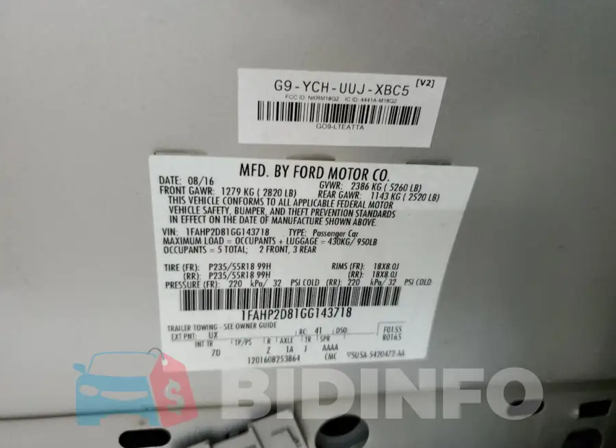 1FAHP2D81GG143718 Photo# 13