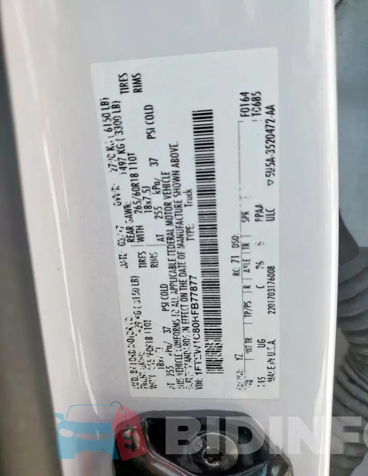 1FTEW1C80HFB77877 Photo# 13