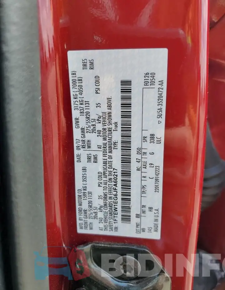 1FTEW1EG6JFA60217 Photo# 12