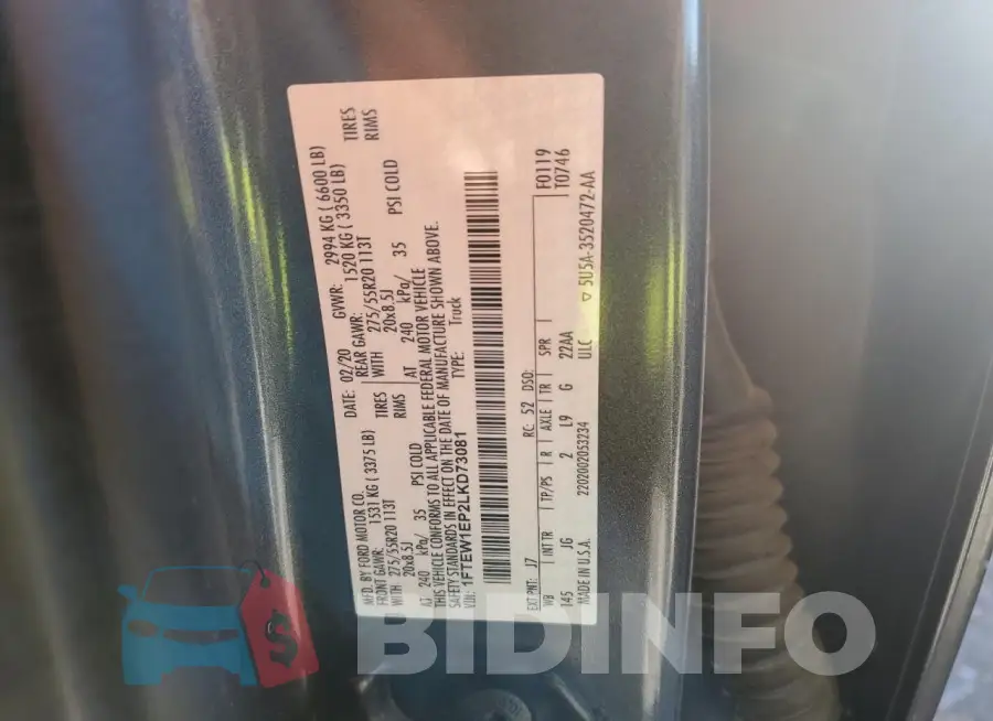 1FTEW1EP2LKD73081 Photo# 12