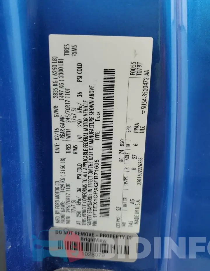 1FTEX1CPXGFB71605 Photo# 13