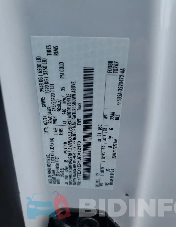1FTEX1EP1JFA12170 Photo# 12