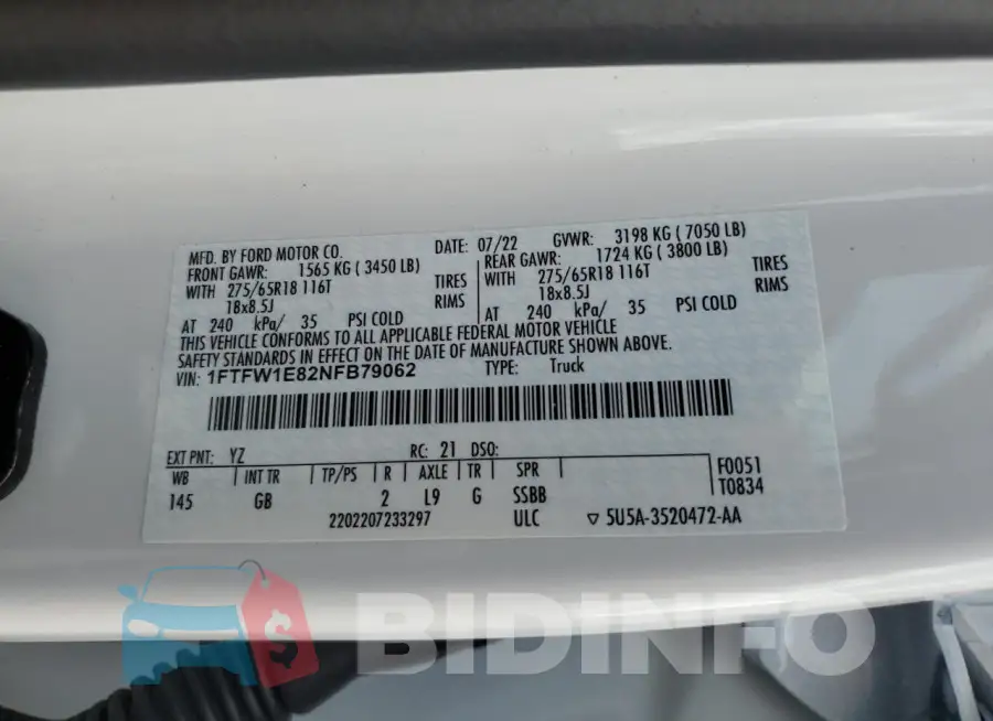 1FTFW1E82NFB79062 Photo# 12