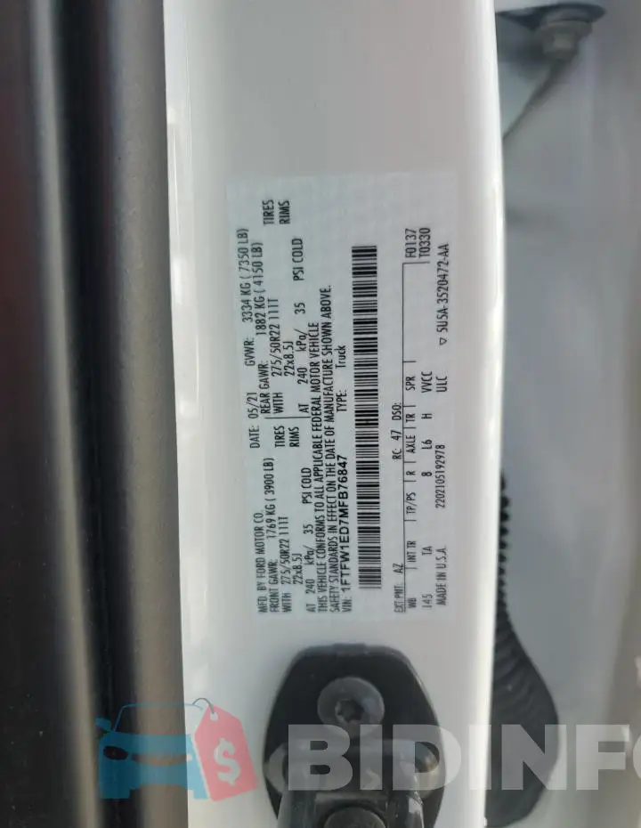 1FTFW1ED7MFB76847 Photo# 12
