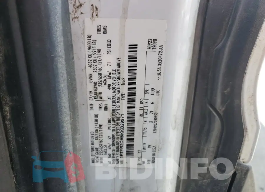 1FTYR2CM8KKB29971 Photo# 13