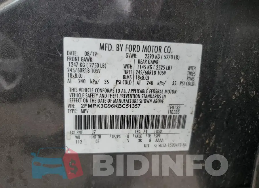 2FMPK3G96KBC51357 Photo# 14
