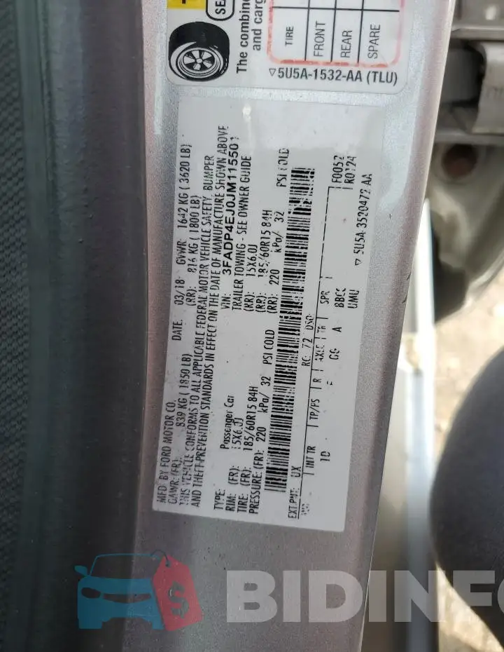 3FADP4EJ0JM115501 Photo# 12