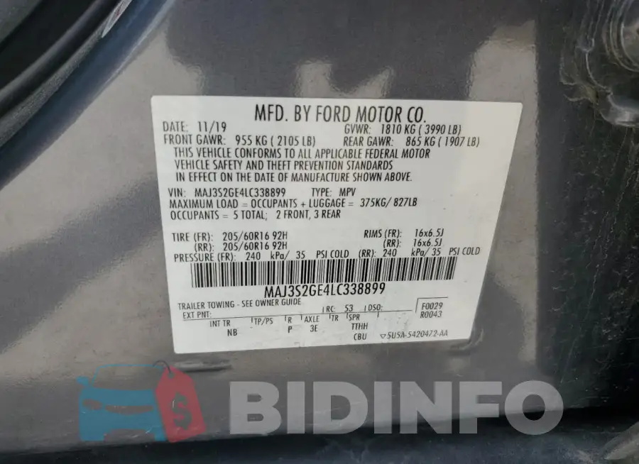 MAJ3S2GE4LC338899 Photo# 12
