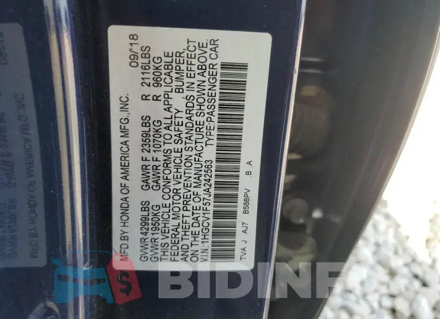 1HGCV1F57JA242563 Photo# 13