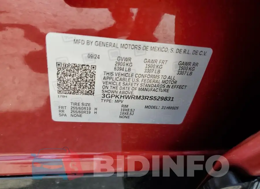3GPKHWRM3RS529831 Photo# 14