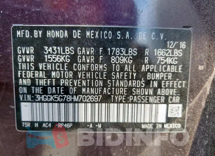 3HGGK5G78HM702697 Photo# 13