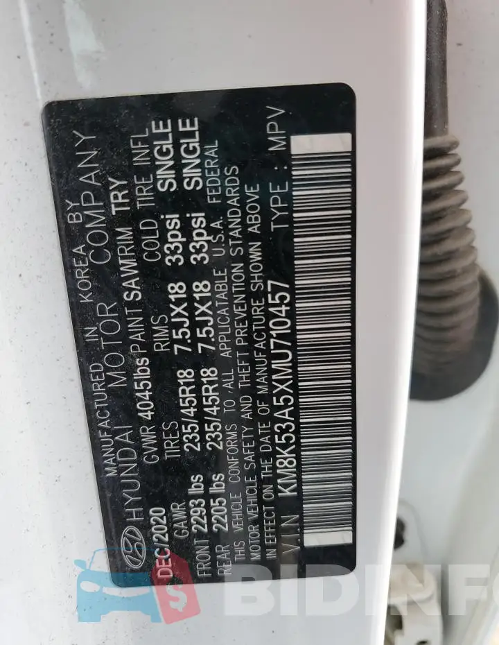 KM8K53A5XMU710457 Photo# 13