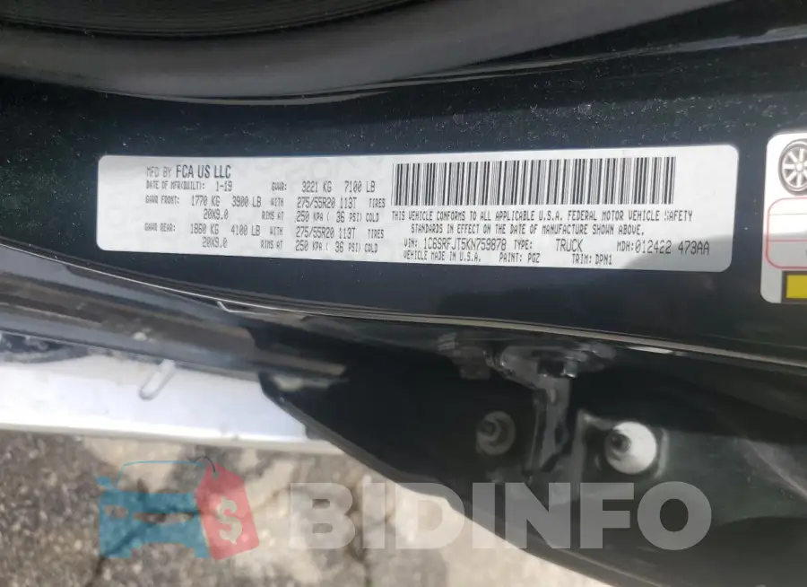 1C6SRFJT5KN759878 Photo# 12