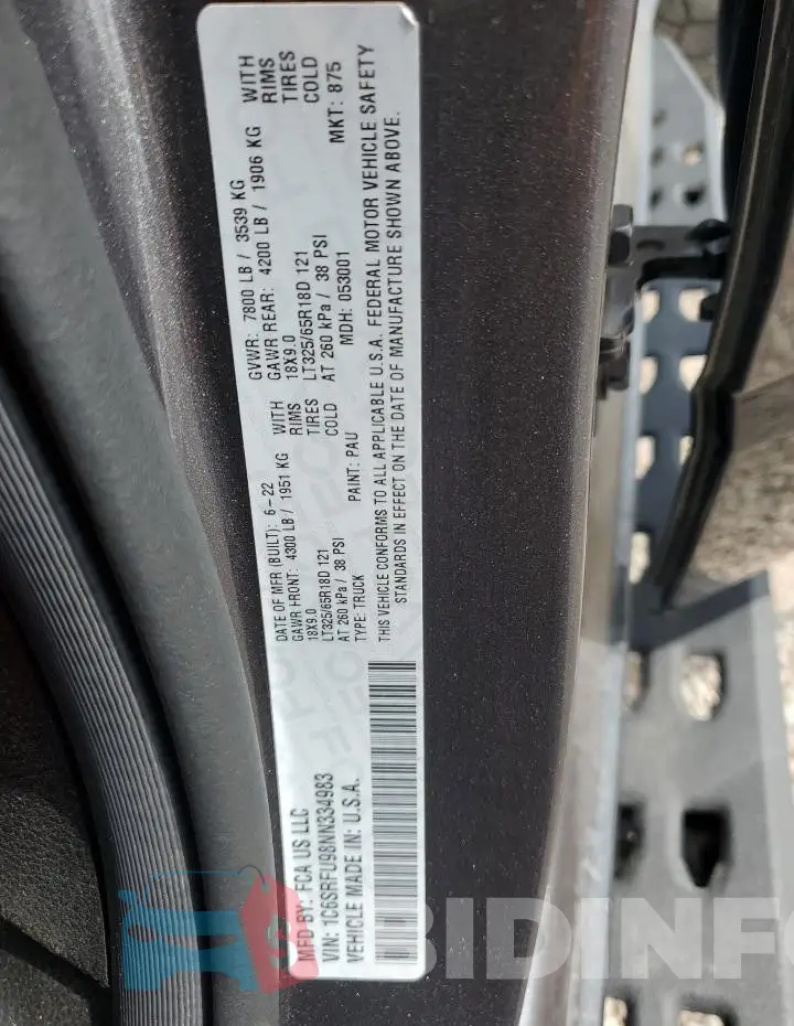 1C6SRFU98NN334983 Photo# 13