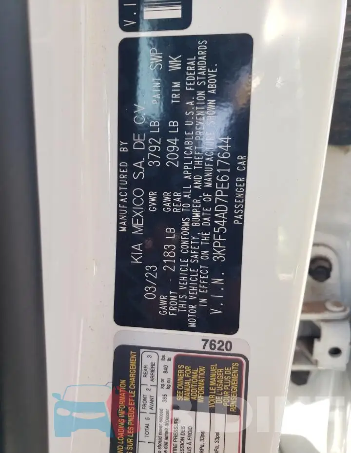 3KPF54AD7PE617644 Photo# 12