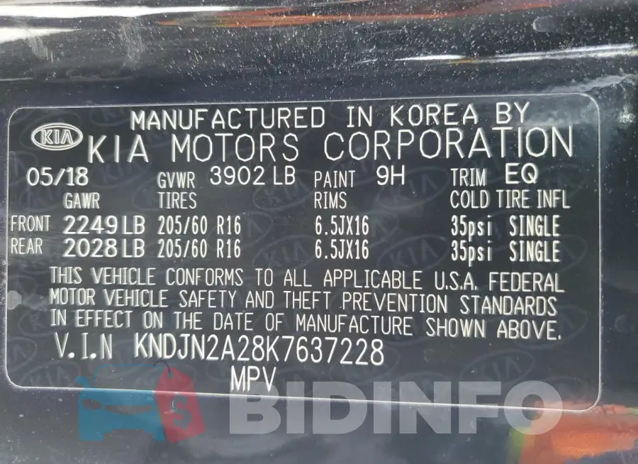 KNDJN2A28K7637228 Photo# 13
