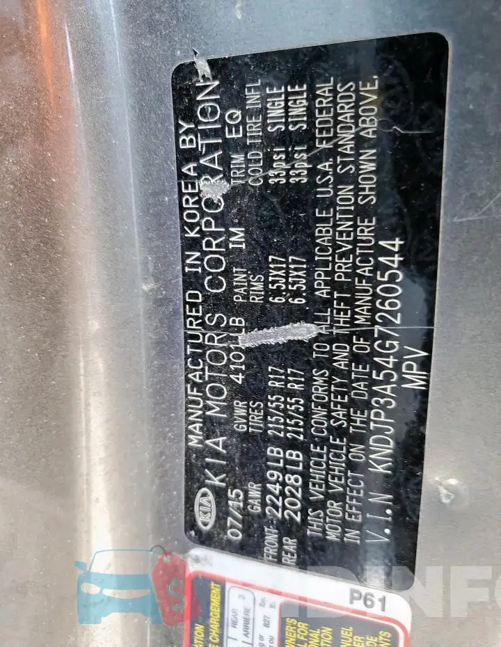 KNDJP3A54G7260544 Photo# 12