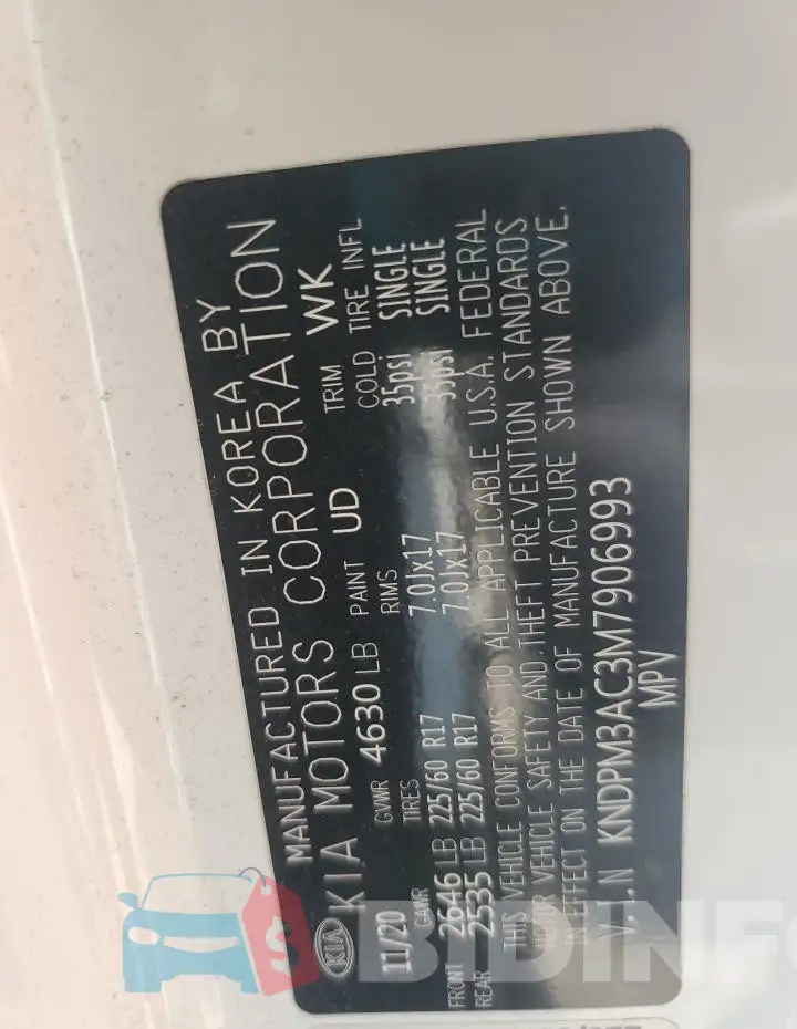 KNDPM3AC3M7906993 Photo# 13