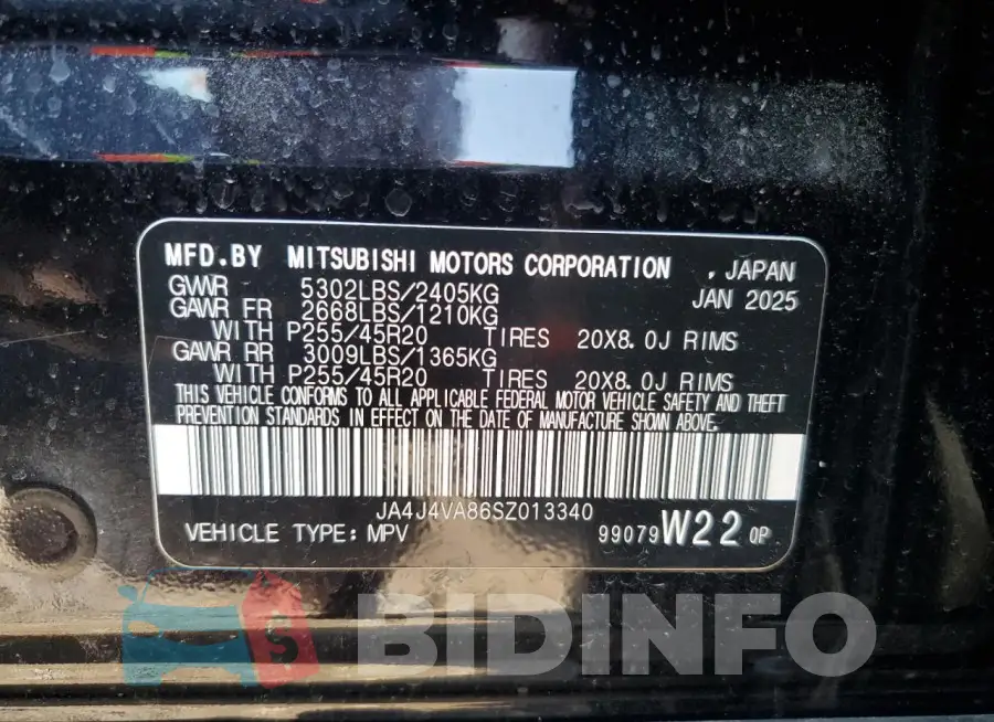 JA4J4VA86SZ013340 Photo# 14