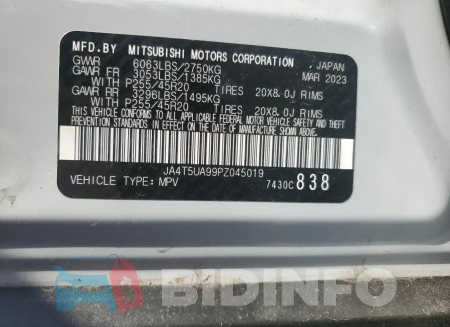 JA4T5UA99PZ045019 Photo# 13