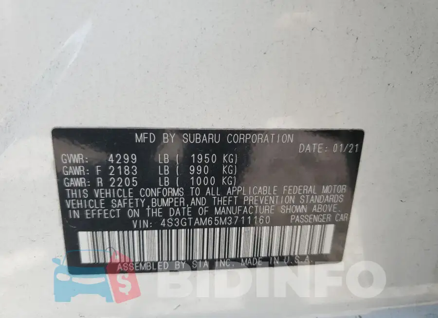 4S3GTAM65M3711160 Photo# 12