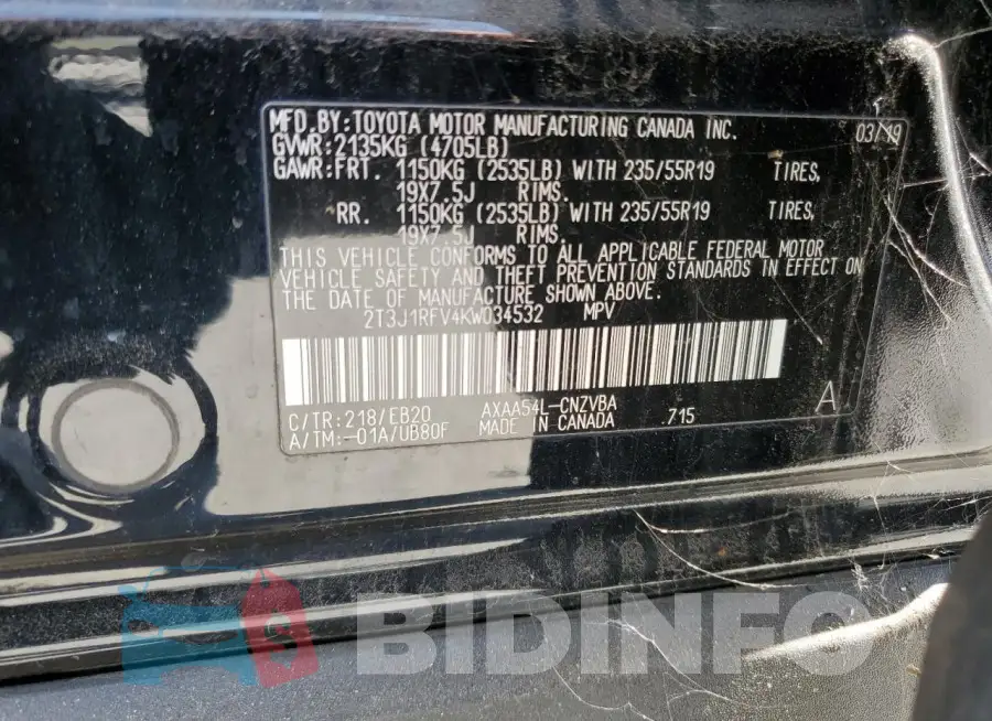 2T3J1RFV4KW034532 Photo# 13